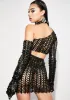 Dark Dazzle Blvd Textured Skirt Set sold by Dolls Kill