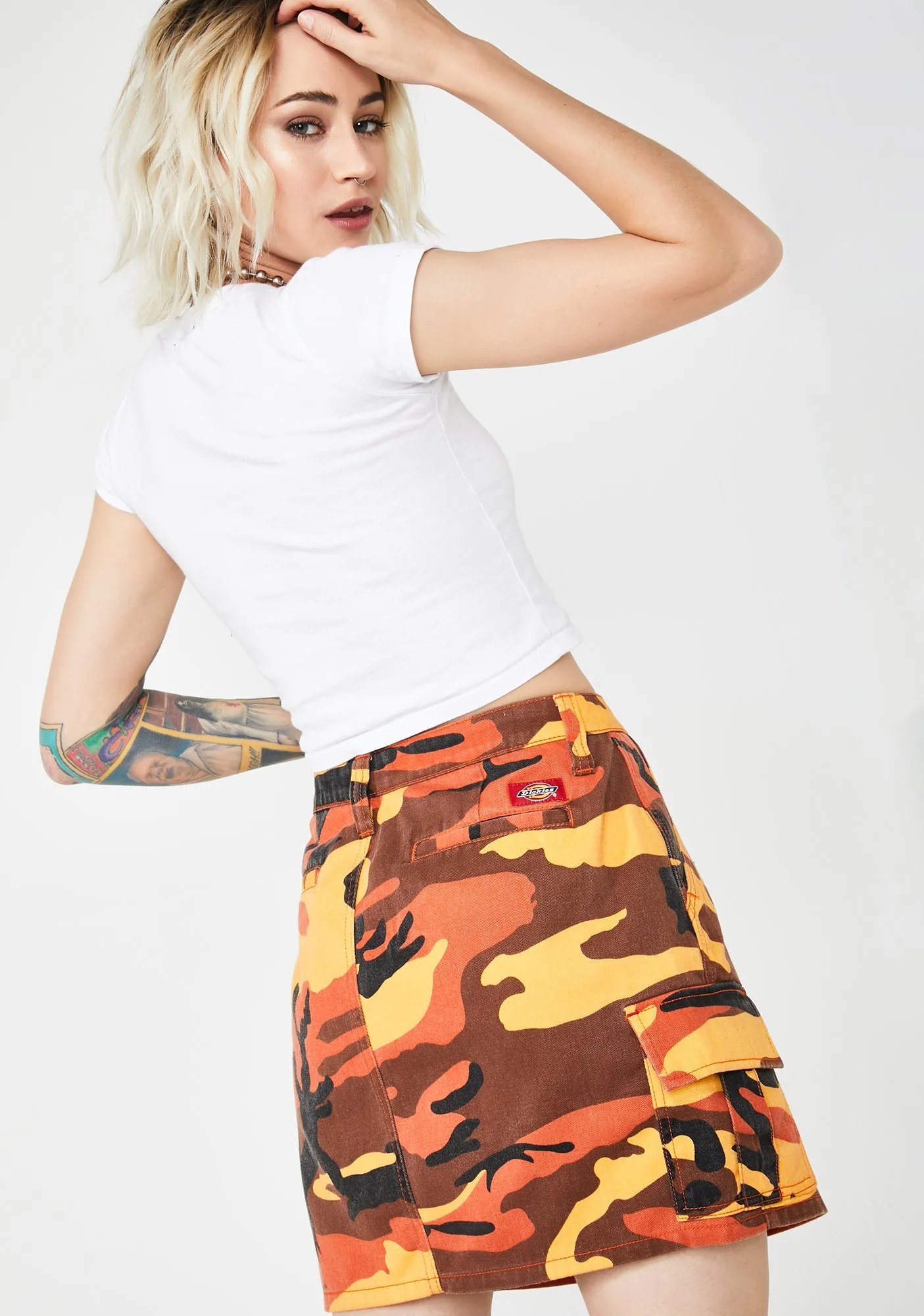 Slash Pocket Camo Cargo Skirt sold by Dolls Kill product image thumbnail 4