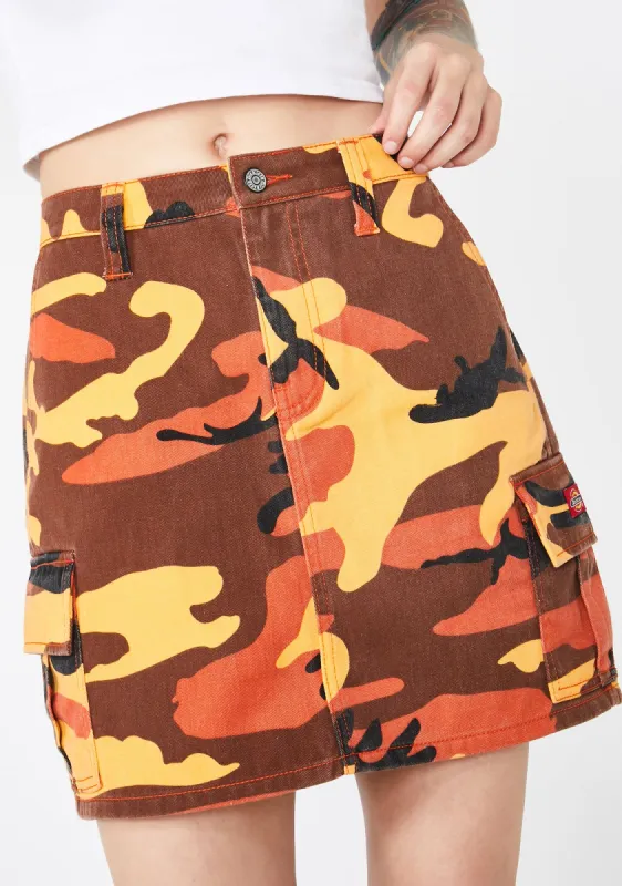 Slash Pocket Camo Cargo Skirt sold by Dolls Kill