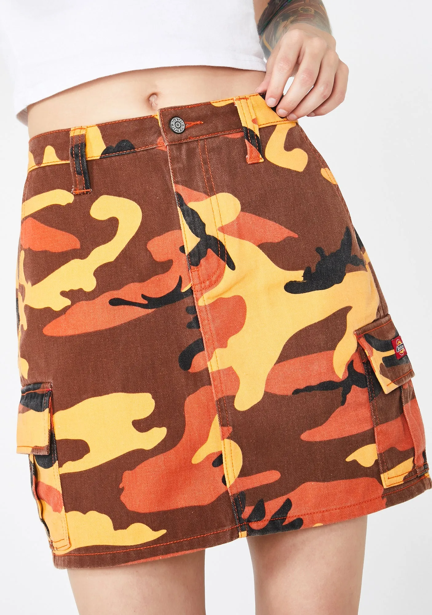Slash Pocket Camo Cargo Skirt sold by Dolls Kill