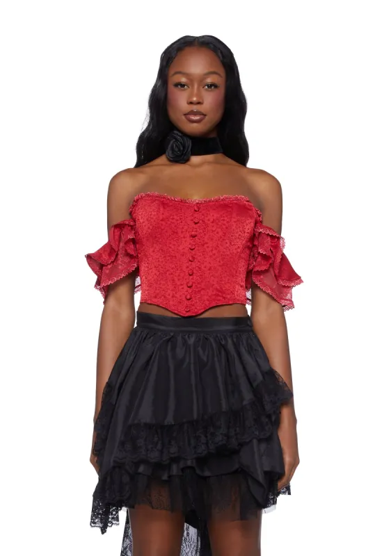 Sweet Talker Corset Top - Red sold by Dolls Kill