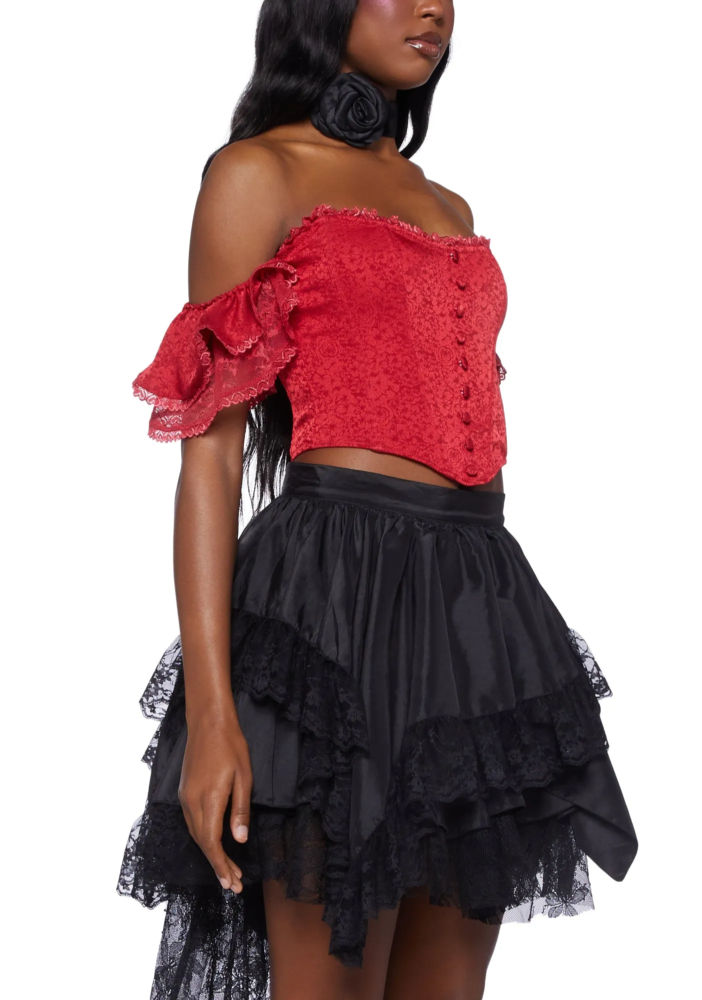 Sweet Talker Corset Top - Red sold by Dolls Kill product image thumbnail 5