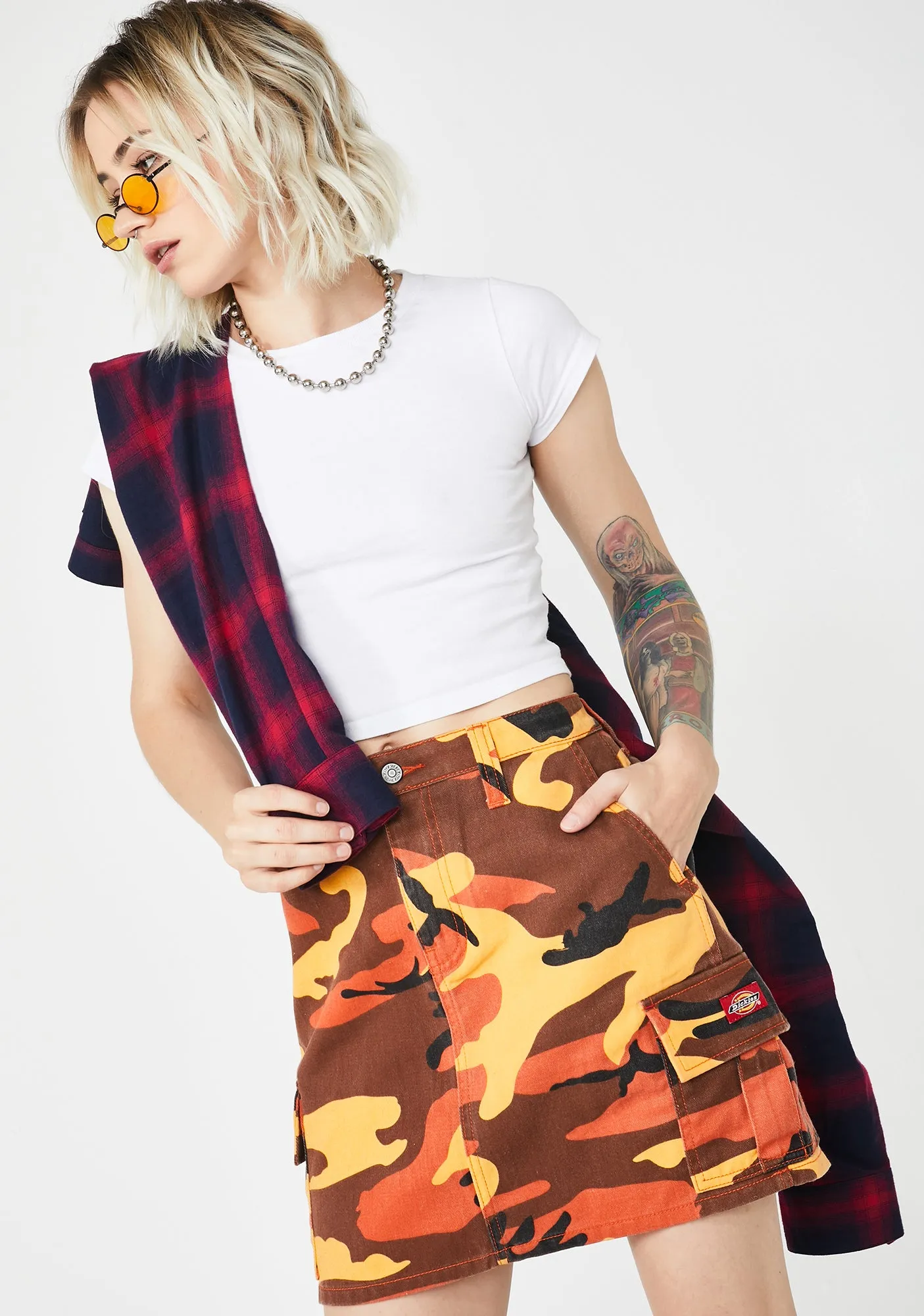 Slash Pocket Camo Cargo Skirt sold by Dolls Kill product image thumbnail 2
