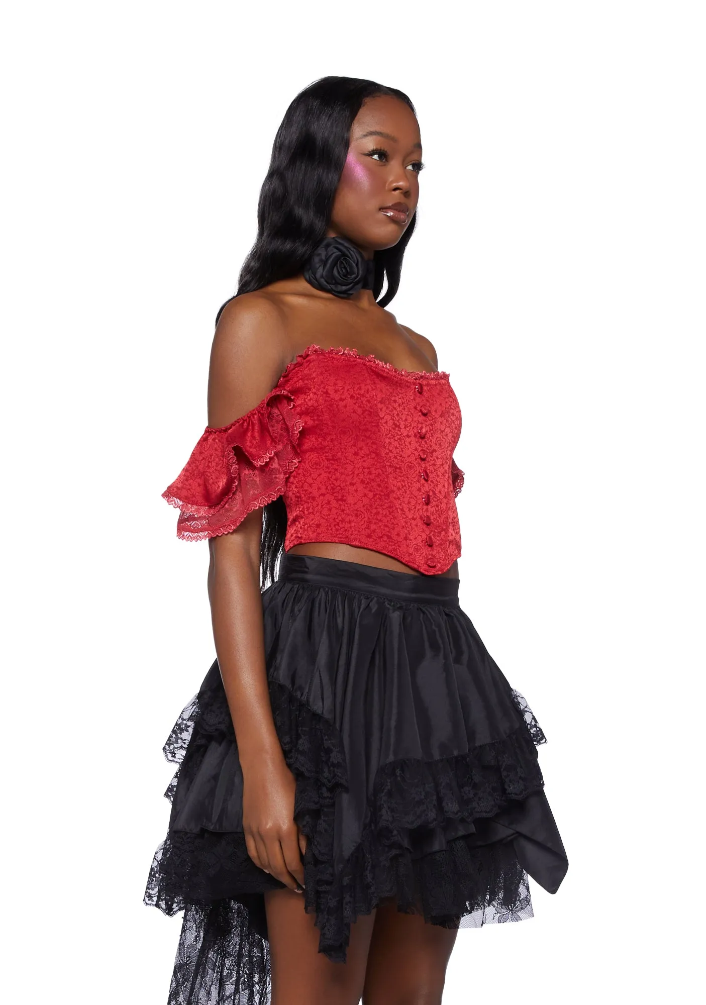 Sweet Talker Corset Top - Red sold by Dolls Kill product image thumbnail 3