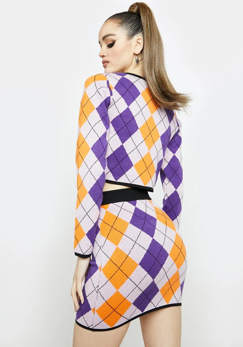 Purple Multi Argyle Mini Skirt sold by Dolls Kill product image thumbnail 4