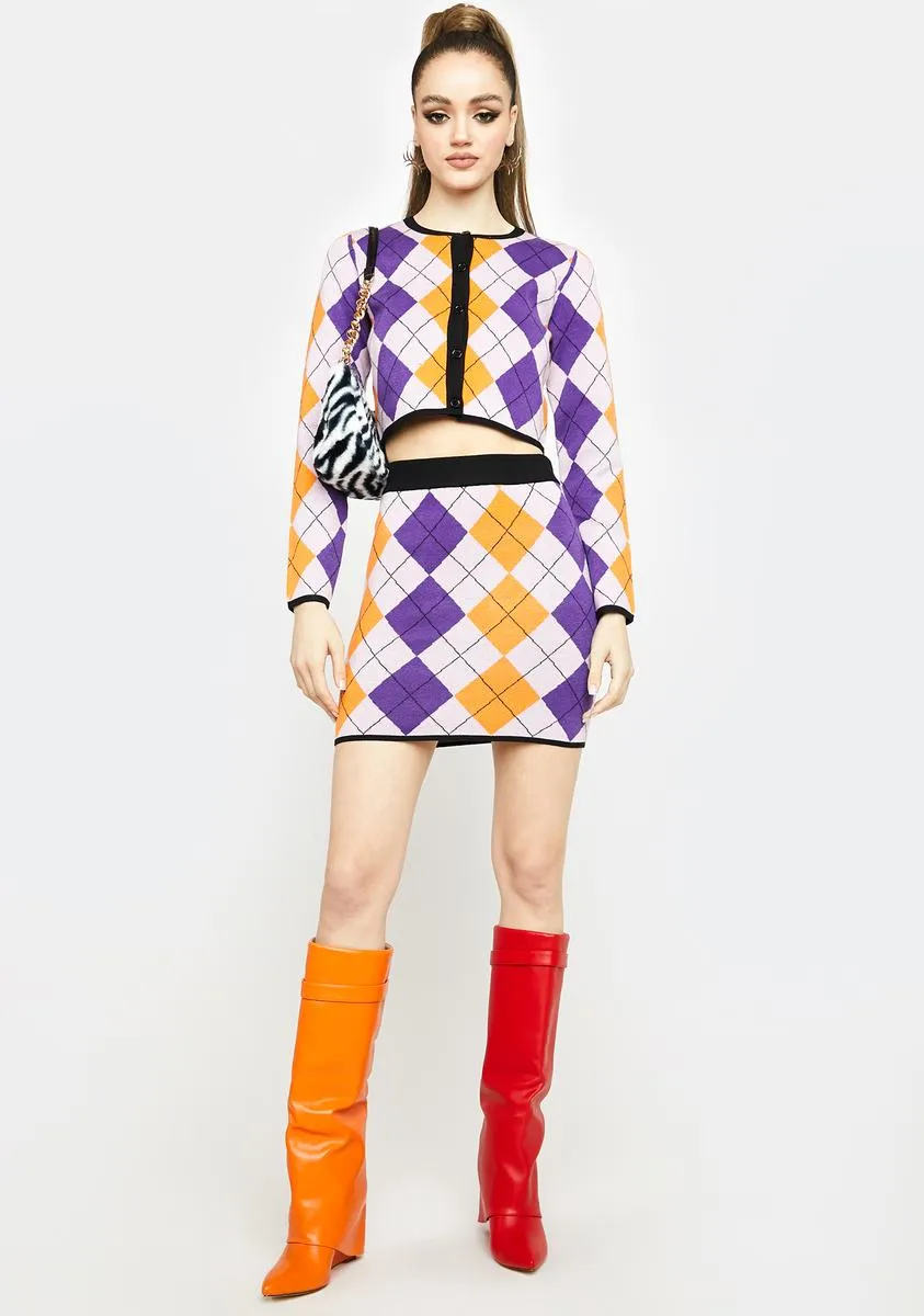 Purple Multi Argyle Mini Skirt sold by Dolls Kill product image thumbnail 5