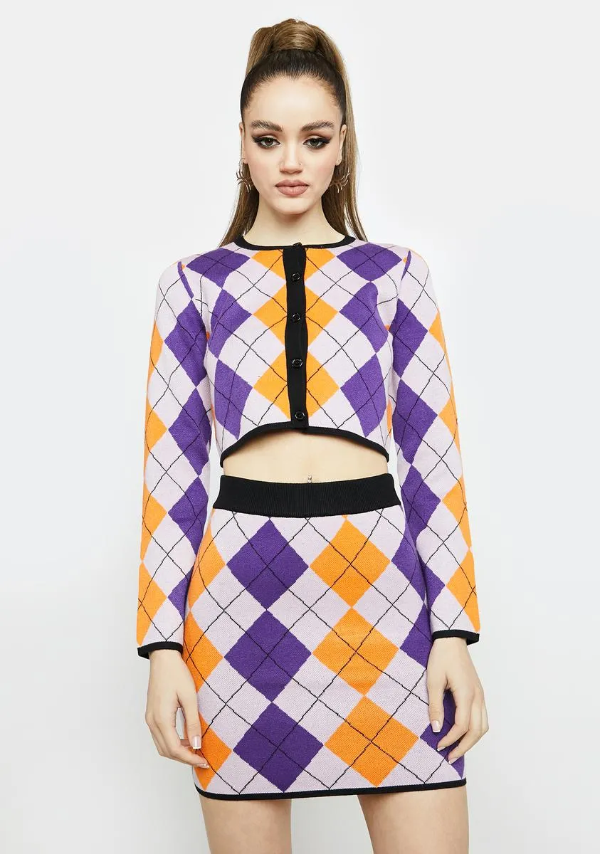 Purple Multi Argyle Mini Skirt sold by Dolls Kill product image thumbnail 2