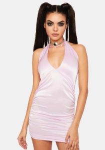 Satin Cut Out Mini Dress sold by Dolls Kill