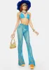 Teal Summer Stunner Crochet Pants Set sold by Dolls Kill