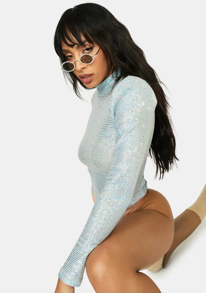 Goddess Glow Mock Neck Sparkle Top sold by Dolls Kill product image thumbnail 2