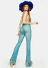 Teal Summer Stunner Crochet Pants Set sold by Dolls Kill