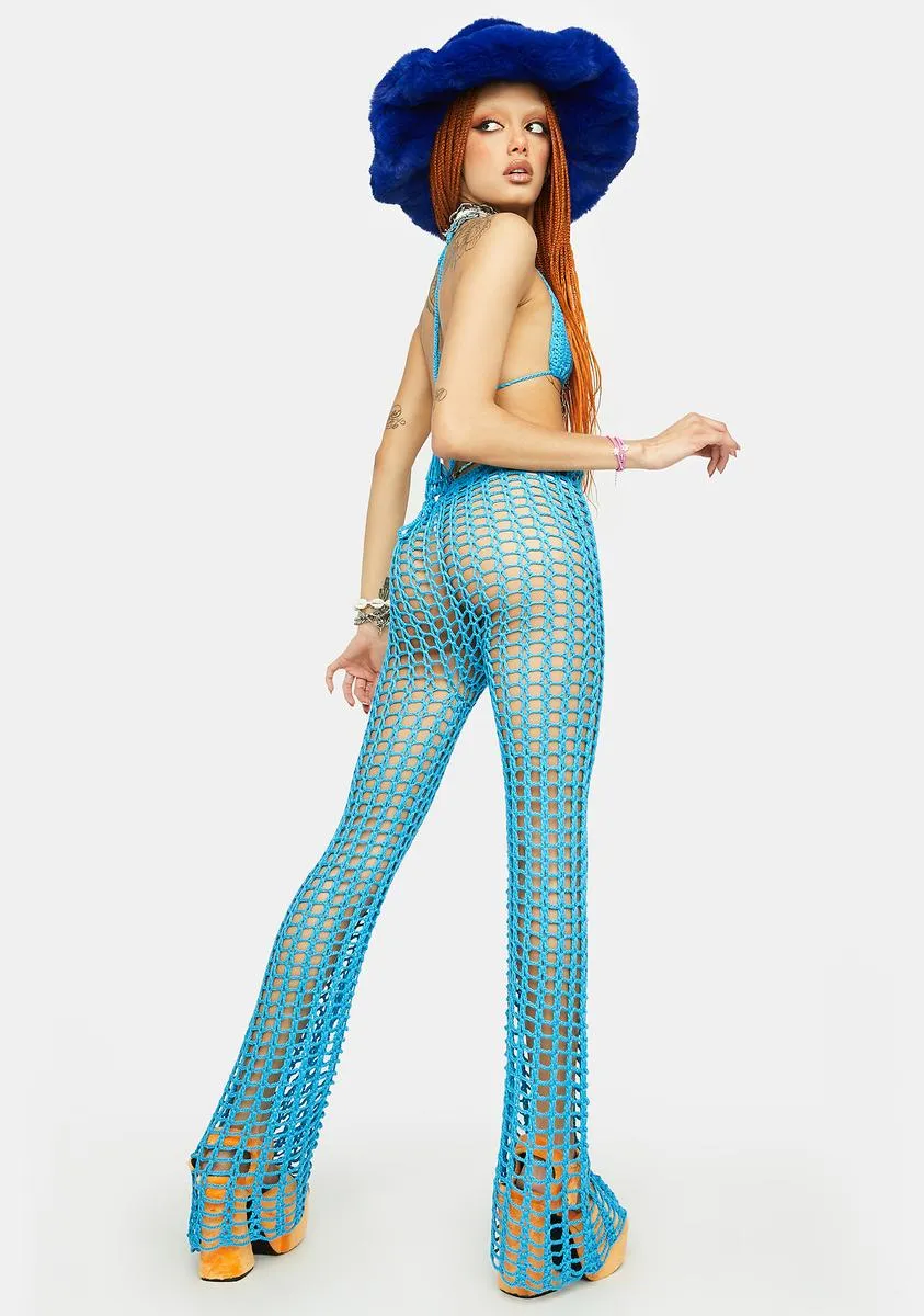 Teal Summer Stunner Crochet Pants Set sold by Dolls Kill product image thumbnail 4