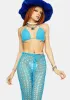 Teal Summer Stunner Crochet Pants Set sold by Dolls Kill
