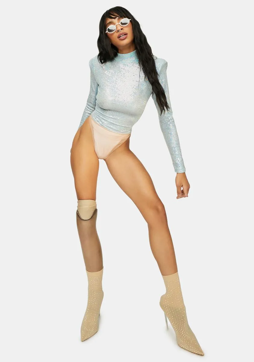 Goddess Glow Mock Neck Sparkle Top sold by Dolls Kill product image thumbnail 3