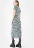 Navy Floral Larin Midi Dress sold by Dolls Kill