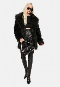 Shaggy Black Faux Fur Coat sold by Dolls Kill