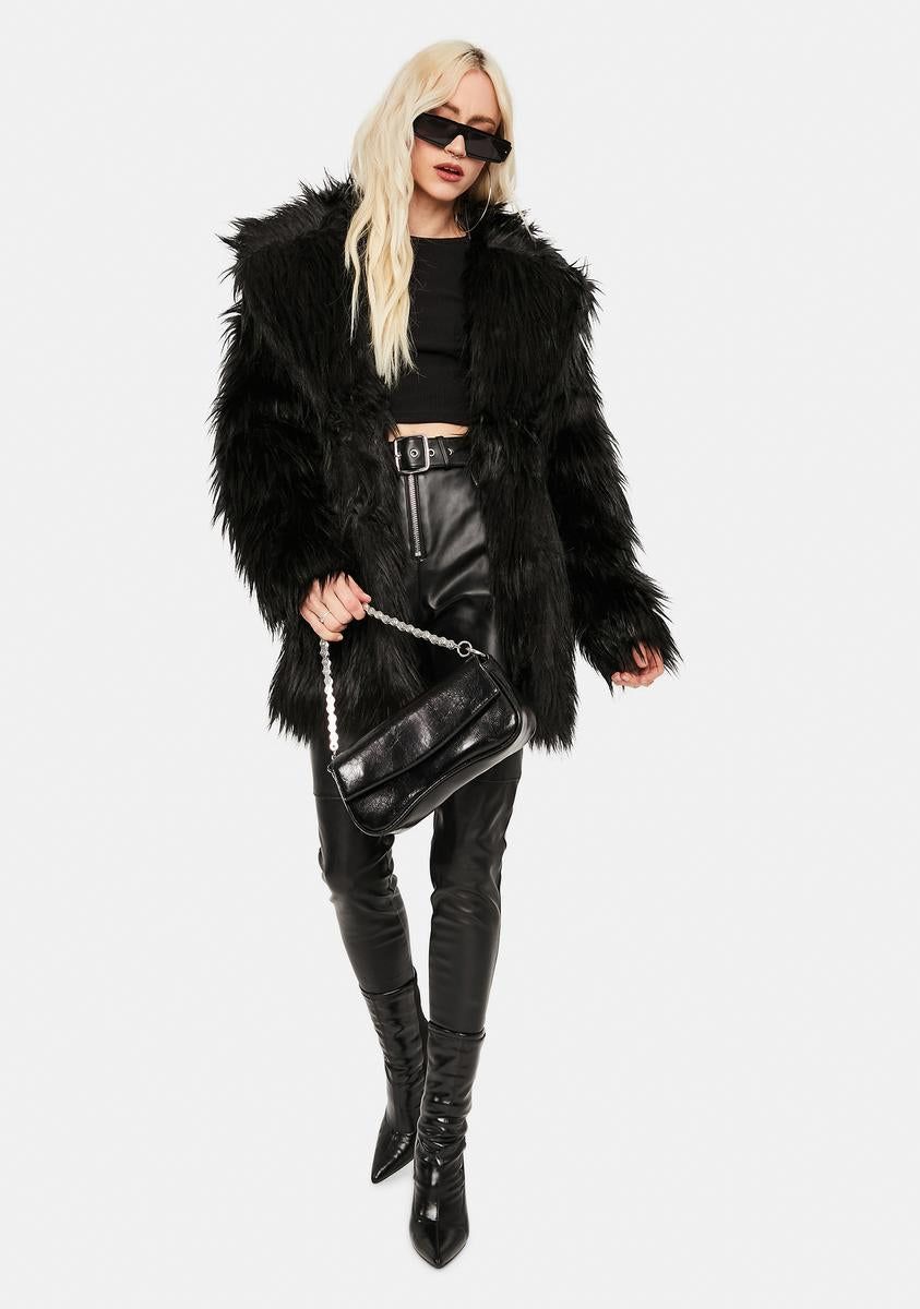Shaggy Black Faux Fur Coat sold by Dolls Kill product image thumbnail 3
