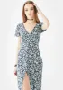 Navy Floral Larin Midi Dress sold by Dolls Kill