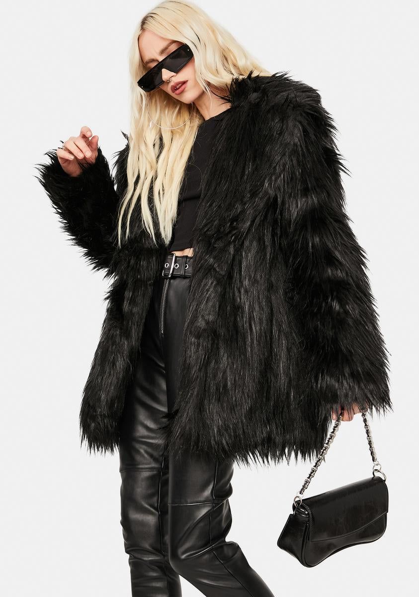Shaggy Black Faux Fur Coat sold by Dolls Kill product image thumbnail 2