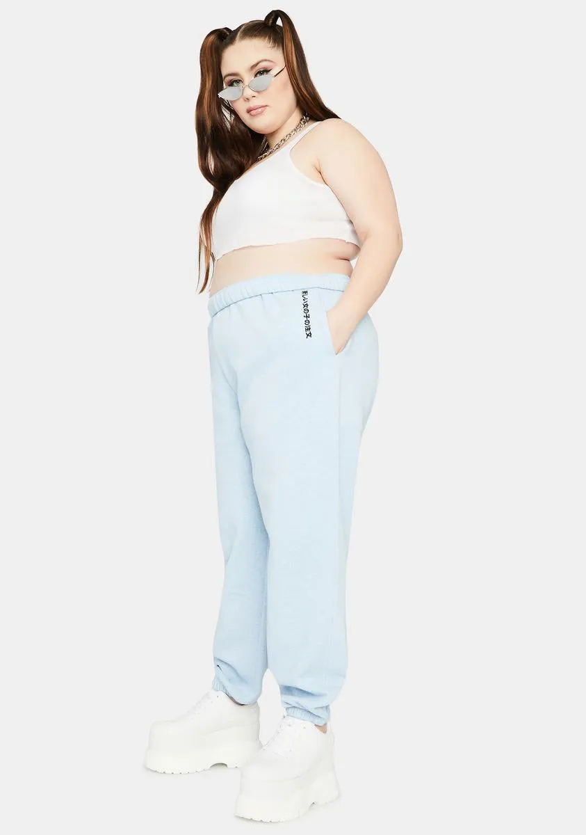 Plus Blue Kanji Jogger Sweatpants sold by Dolls Kill product image thumbnail 2
