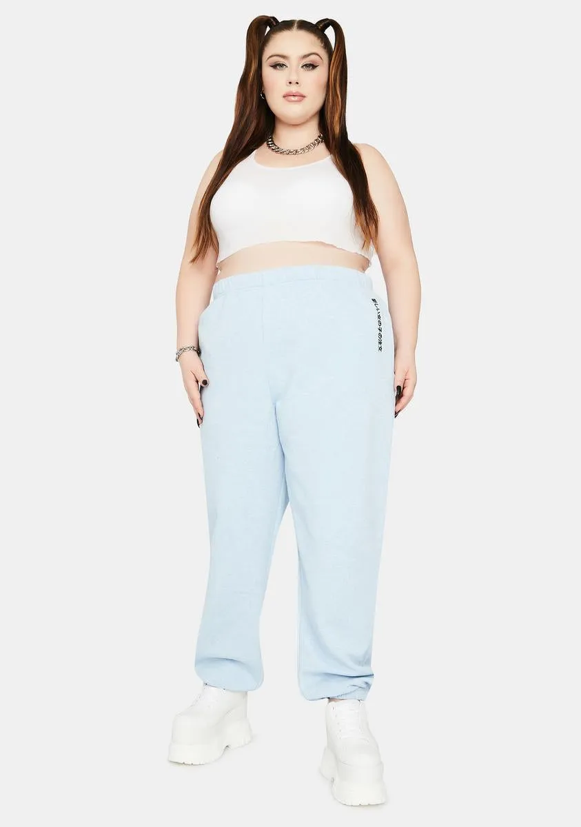 Plus Blue Kanji Jogger Sweatpants sold by Dolls Kill product image thumbnail 3