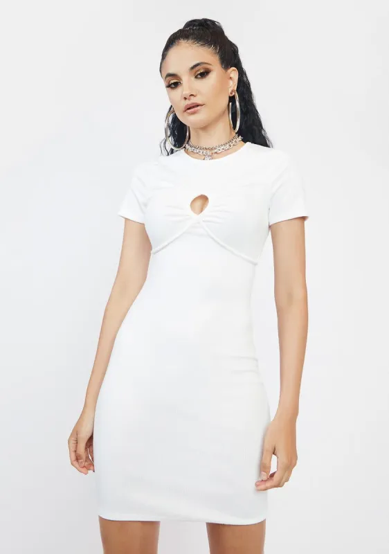 Blanc After Your Heart Mini Dress sold by Dolls Kill