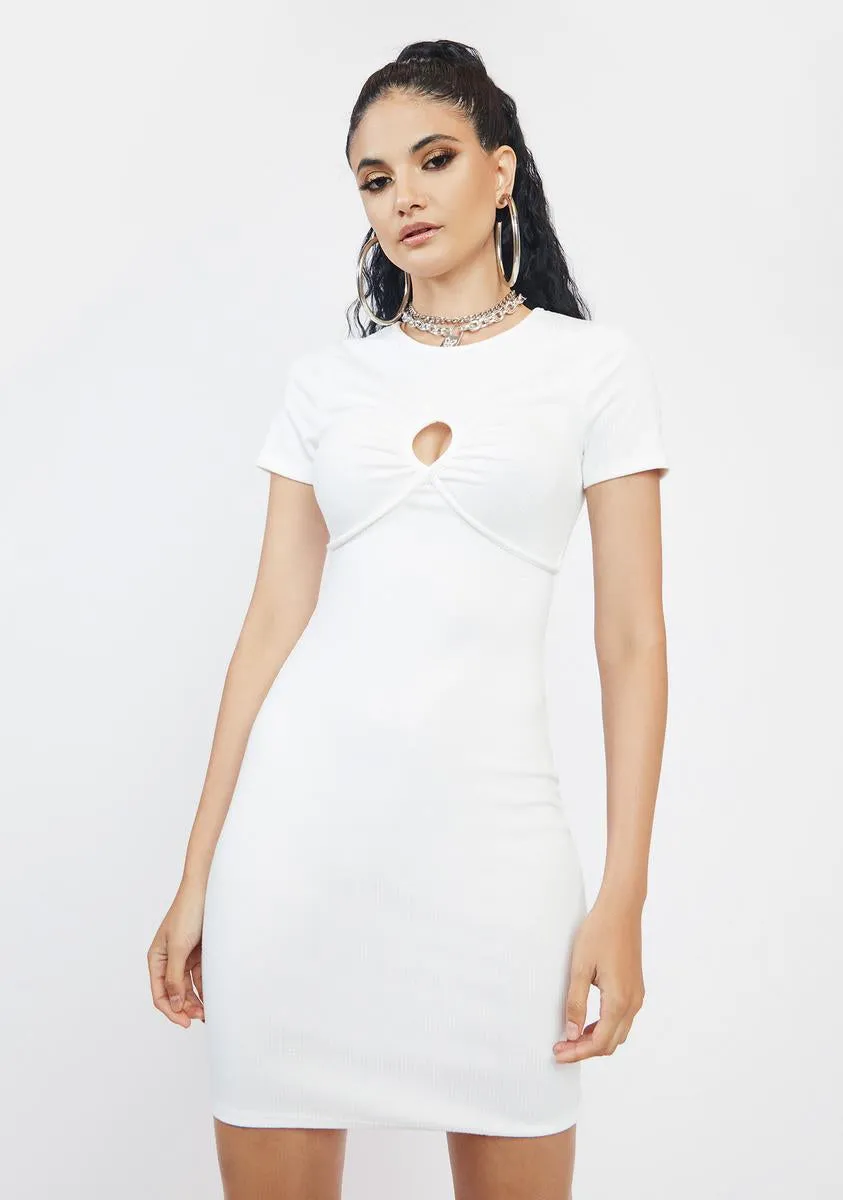 Blanc After Your Heart Mini Dress sold by Dolls Kill