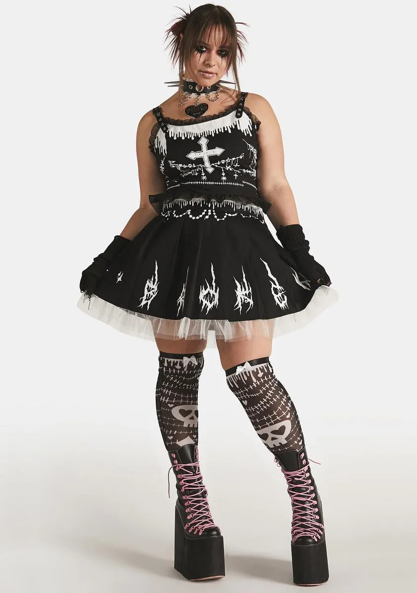 Plus Damaged Damsel Pleated Skirt sold by Dolls Kill product image thumbnail 3