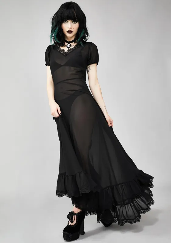 Sheer Deadication Maxi Dress sold by Dolls Kill