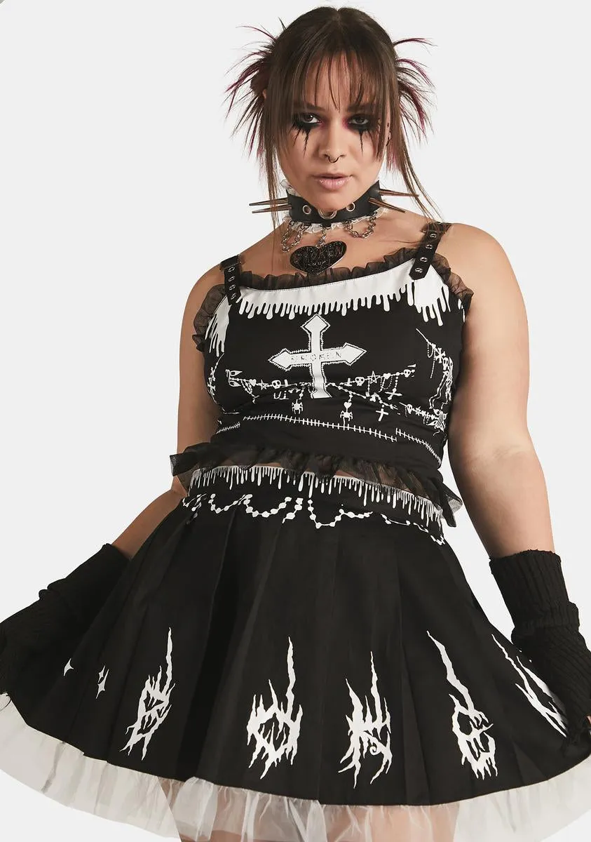 Plus Damaged Damsel Pleated Skirt sold by Dolls Kill product image thumbnail 2