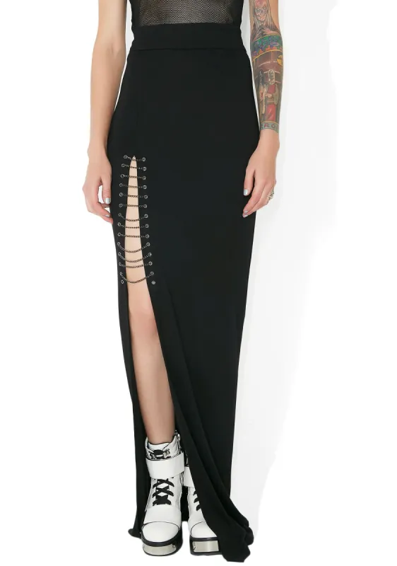 Pretty Reckless Chained Maxi Skirt sold by Dolls Kill