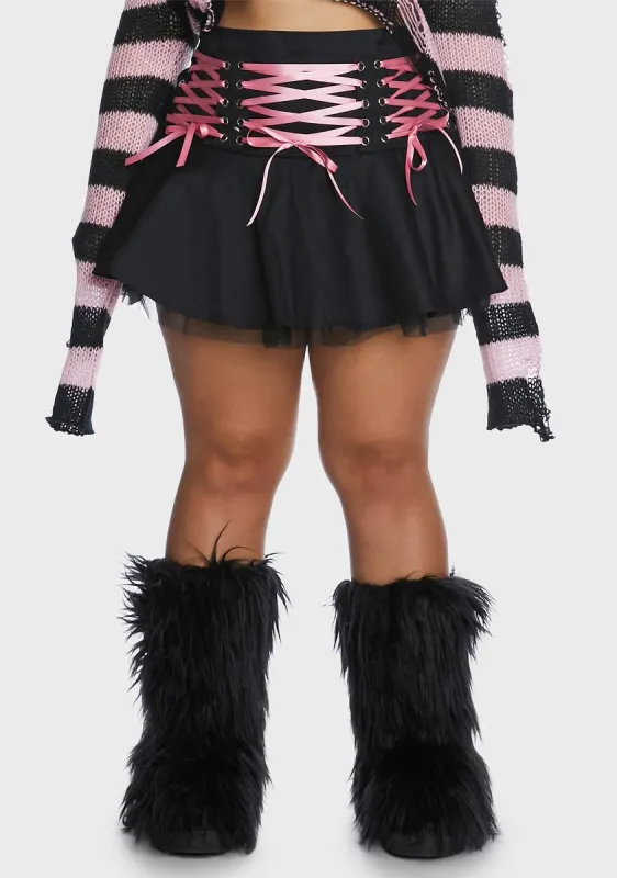 Plus Sweet Bloodline Lace-Up Skirt sold by Dolls Kill