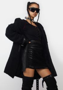 Goth Daily Fleece Hooded Coat sold by Dolls Kill