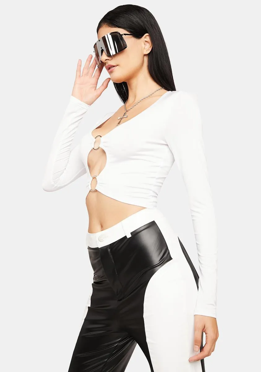 Blanc Gift Of A Friend Long Sleeve Crop Top sold by Dolls Kill product image thumbnail 2