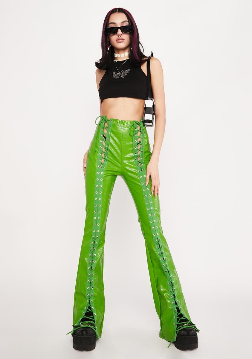 Emerald Stairway To Me Crocodile Pants sold by Dolls Kill product image thumbnail 3