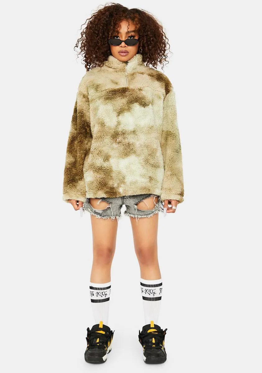 Against The Odds Tie Dye Sherpa Jacket sold by Dolls Kill product image thumbnail 3
