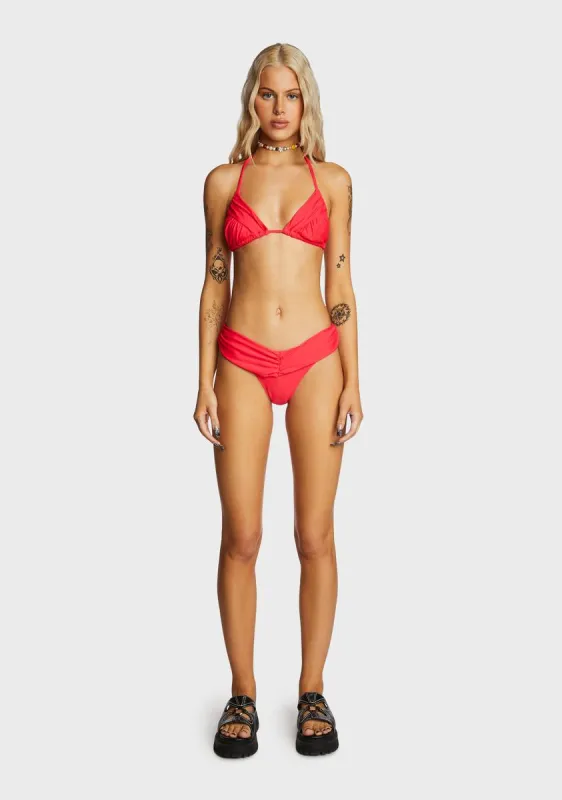 Much Needed Relaxation Bikini Set - Red sold by Dolls Kill