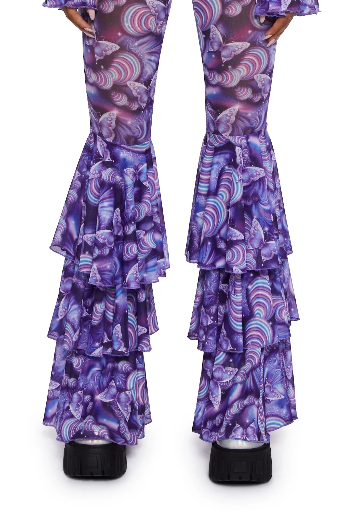 Pixie Wishes Mesh Flare Pants - Purple sold by Dolls Kill product image thumbnail 5