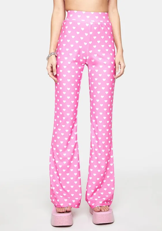 Pink Sweetheart Flare Pants sold by Dolls Kill