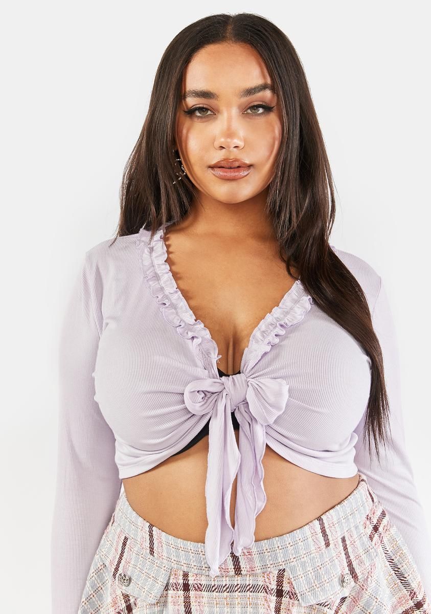 Plus Lavender Poetry In Motion Wrap Top sold by Dolls Kill