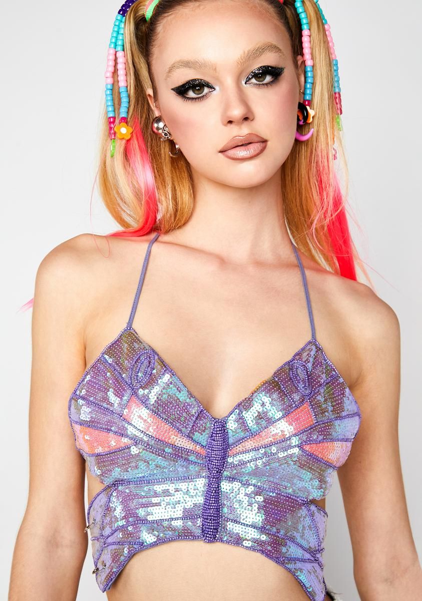 Fairy Playa Dreamin' Butterfly Top sold by Dolls Kill