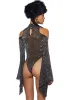 Transcendent Spectre Sequin Bodysuit - Black sold by Dolls Kill