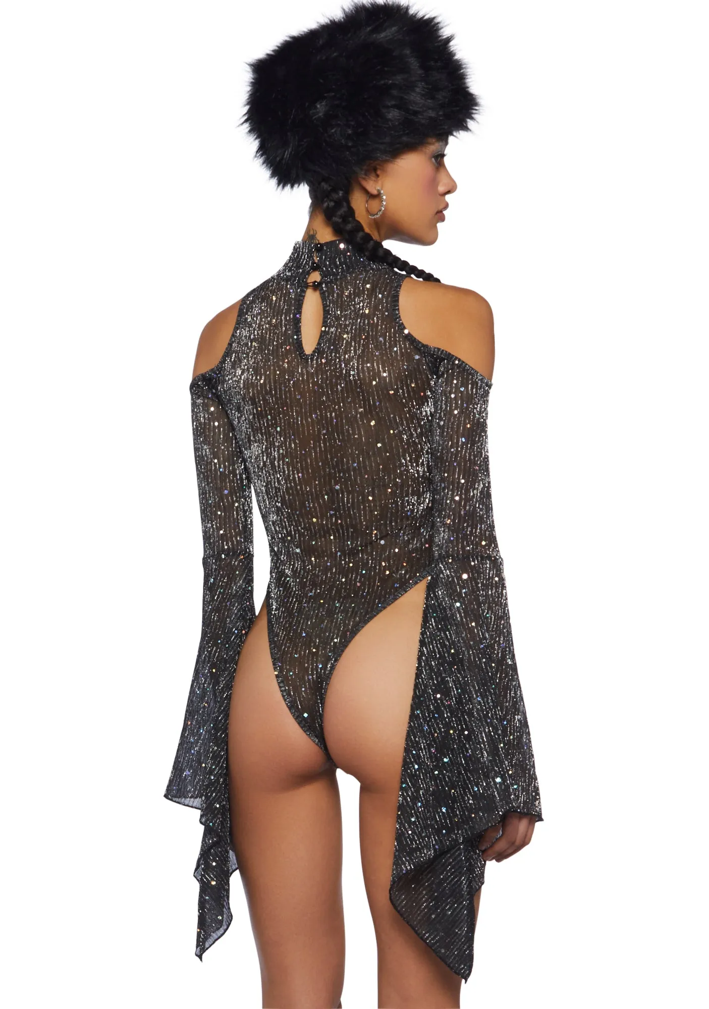 Transcendent Spectre Sequin Bodysuit - Black sold by Dolls Kill product image thumbnail 4