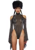 Transcendent Spectre Sequin Bodysuit - Black sold by Dolls Kill