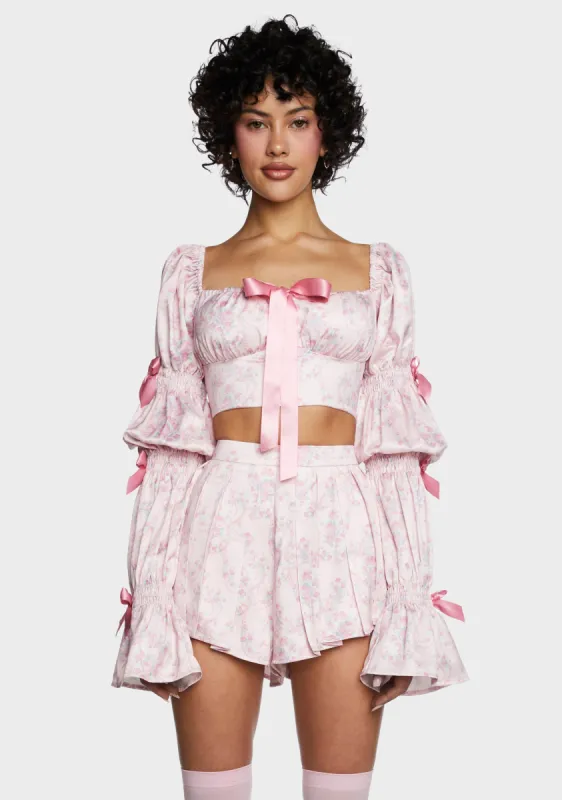 Scandal Sheet Long Sleeve Top - Pink sold by Dolls Kill