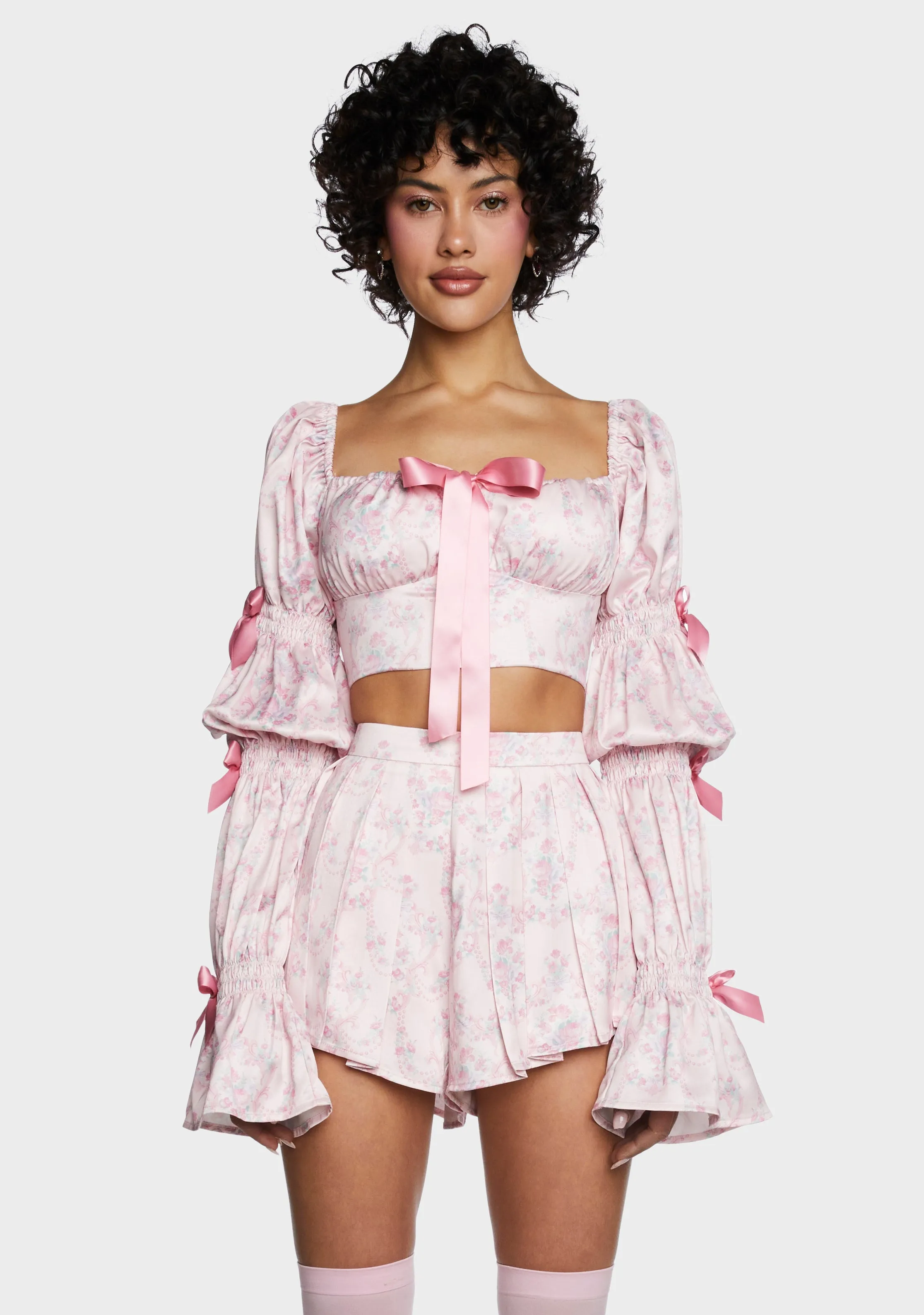 Scandal Sheet Long Sleeve Top - Pink sold by Dolls Kill