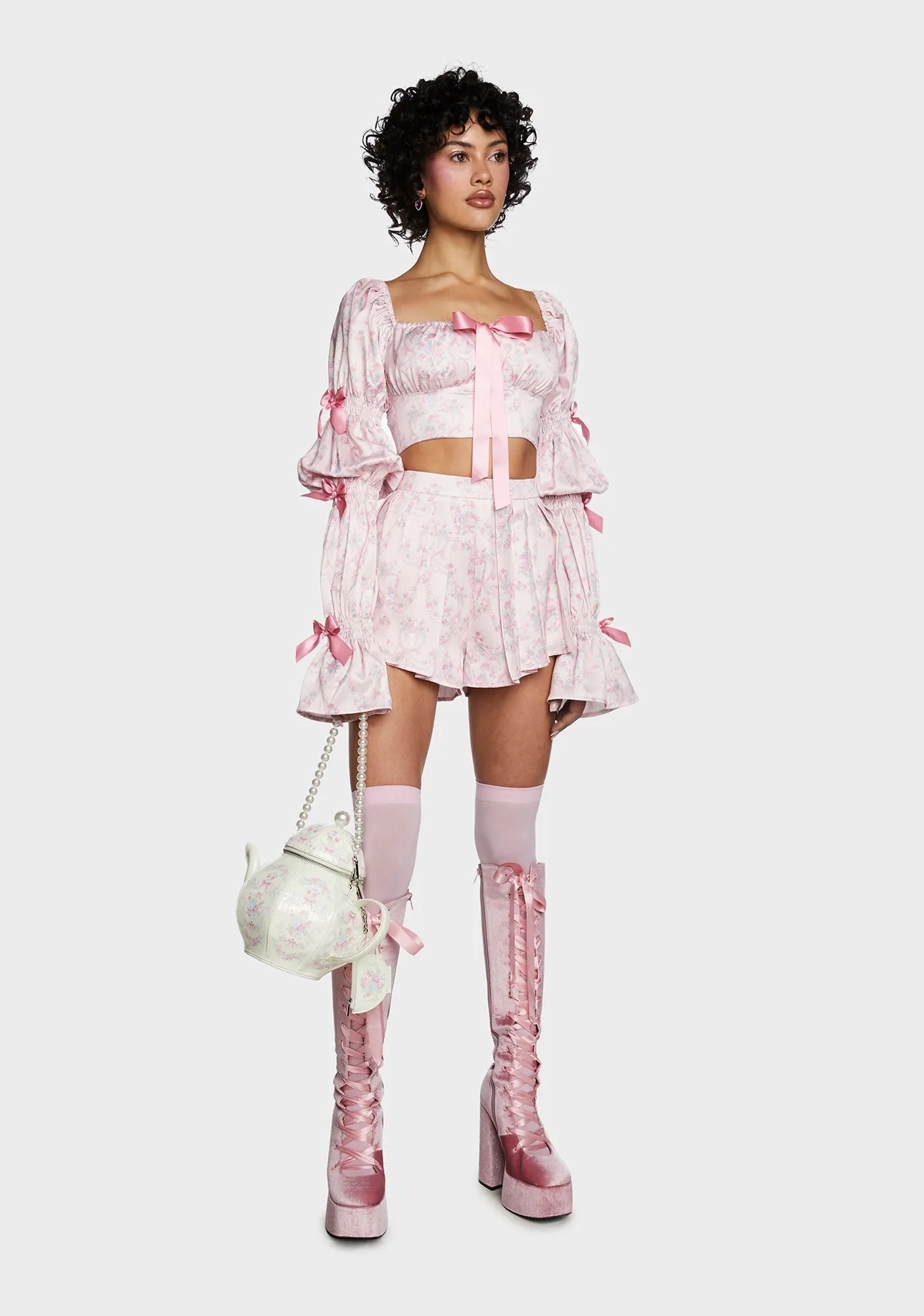 Scandal Sheet Long Sleeve Top - Pink sold by Dolls Kill product image thumbnail 4