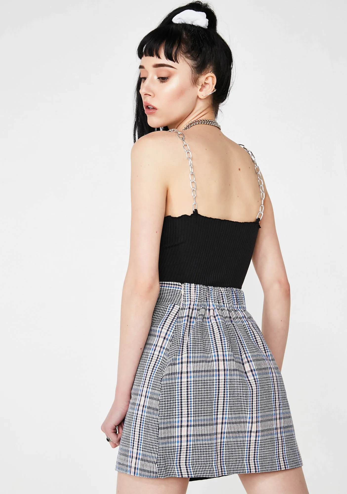 Plaid Mini Skirt With Side Buttons sold by Dolls Kill product image thumbnail 4