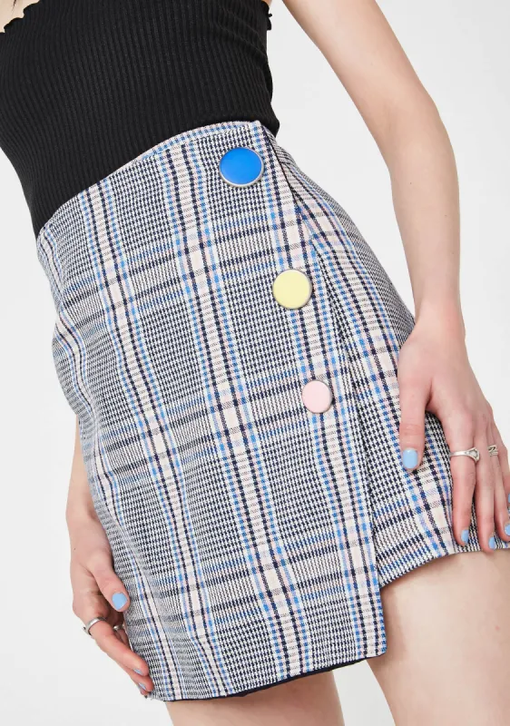 Plaid Mini Skirt With Side Buttons sold by Dolls Kill