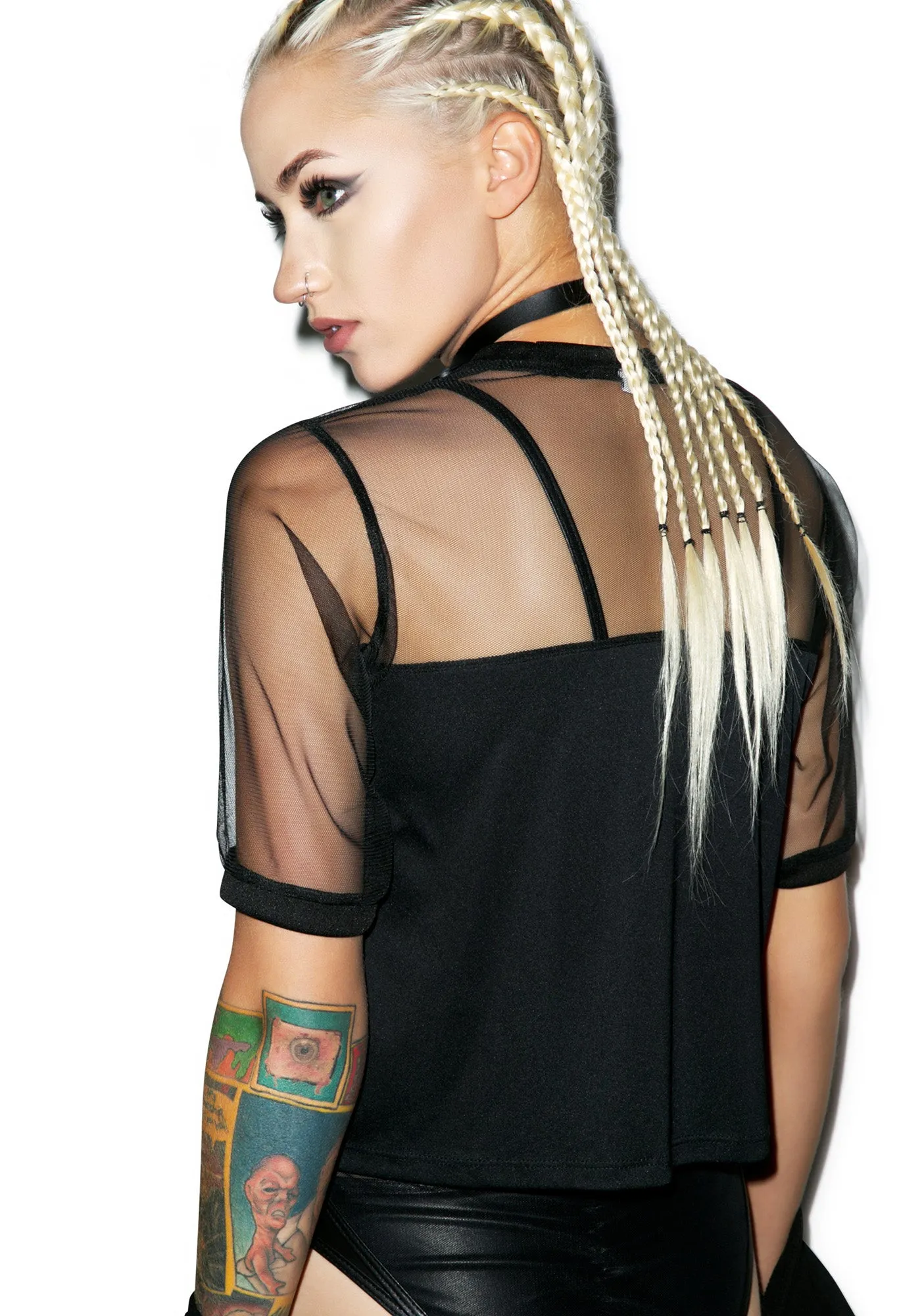 Oh My Goth Mesh Crop Top sold by Dolls Kill product image thumbnail 2